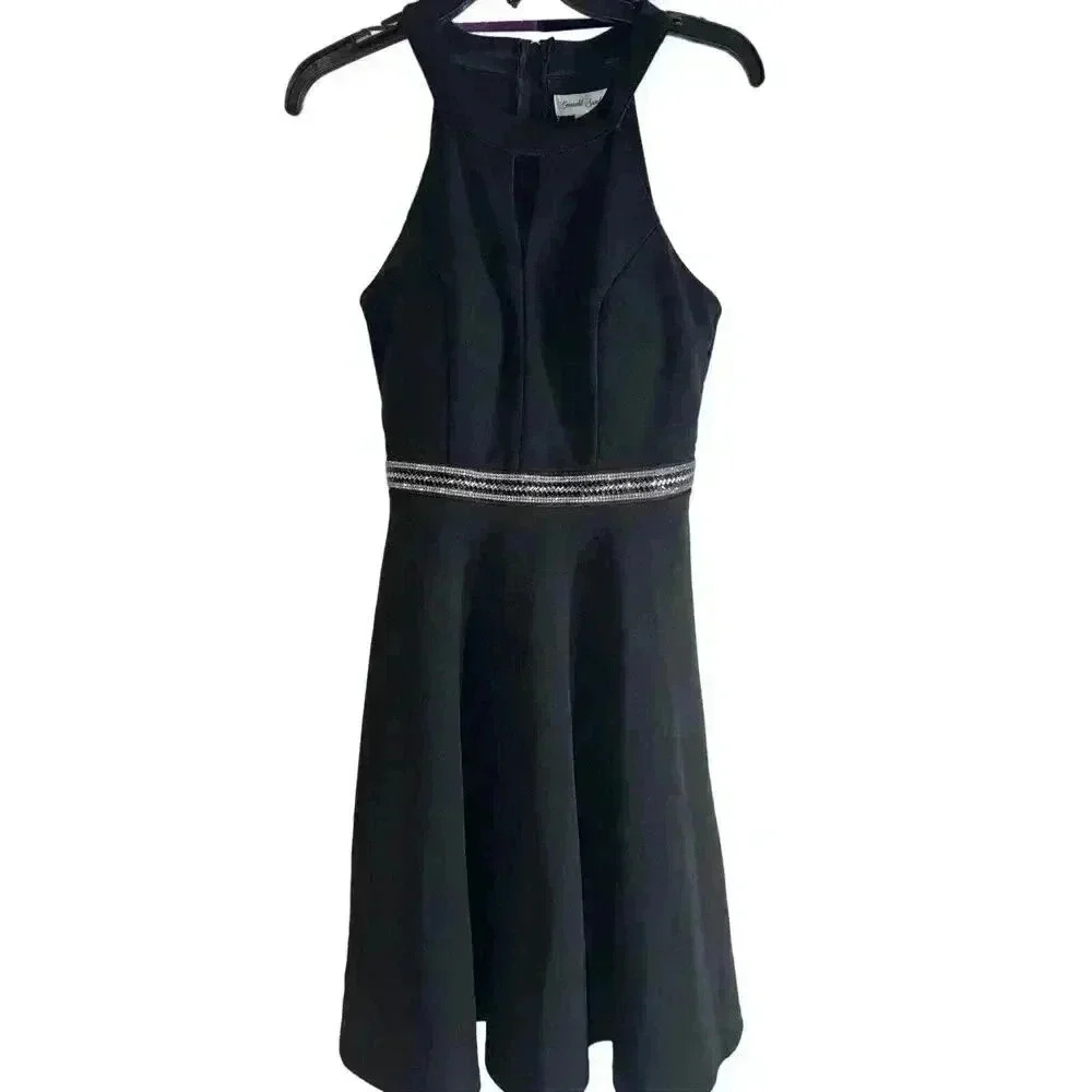 Emerald Sundae Women's Fit & Flare Embellished Sleeveless Dress Size‎ Small